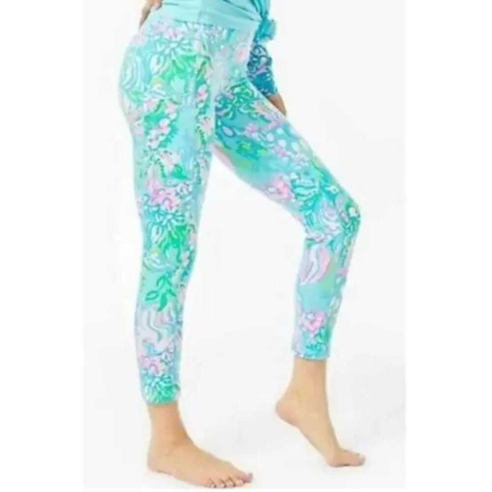 Lilly Pulitzer Luxletic Weekender Leggings, Aqua La Vista, Size XXS